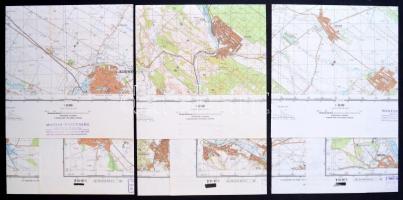 1986-1987 3 db katonai térkép (Gödöllő, Hatvan, Jászberény É), 1: 50 000, Magyar Néphadsereg Vezérkara