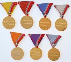 1964. "Szolgálati Érdemérem év után" 10 + 15 + 20 + 25 + 30 + 35 + 40 évek után, aranyozot...