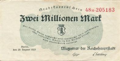 Német Birodalom/Weimari Köztársaság/Berlin/Magistrat der Reichshauptstadt 1923. 2000.000M (3x) variánsokkal T:II,II+
