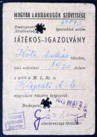 cca 1944-1949 A Kispest AC. labdarúgó csapatról készített 4 db fénykép és Köte András igazolt labdar...