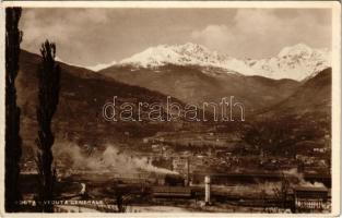 1938 Aosta, Veduta Generale / general view, water tower, factory, industrial site. Ediz. Vierin N. 5.