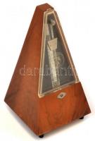 Régi fa borítású metronóm, nem működik, m: 24 cm