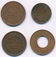 Brit India 1889. 1/2p Cu "Viktória" + 1907. 1/12a Br "VII. Eduárd" + 1914. 1/2p ...
