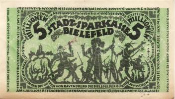 Német Birodalom/Weimari Köztársaság/Bielefeld 1923. 1000.000M, 3000.000M, 5000.000M, 50.000.000M, be...