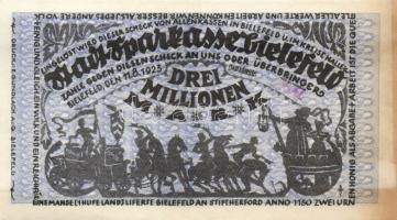 Német Birodalom/Weimari Köztársaság/Bielefeld 1923. 1000.000M, 3000.000M, 5000.000M, 50.000.000M, be...