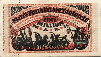 Német Birodalom/Weimari Köztársaság/Bielefeld 1923. 1000.000M, 3000.000M, 5000.000M, 50.000.000M, be...