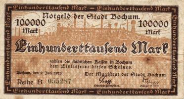 Német Birodalom/Weimari Köztársaság/Bochum 1923. 100.000M T:II
