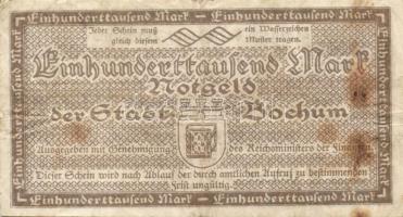 Német Birodalom/Weimari Köztársaság/Bochum 1923. 100.000M T:II