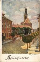 1926 Széksefehérvár, Ferenc József tér, templom s: Márton J. tanár (EK)
