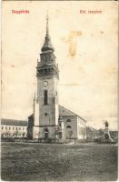 1908 Nagykőrös, Református templom, Kossuth Lajos szobor. Bazsó Lajos kiadása (EB)