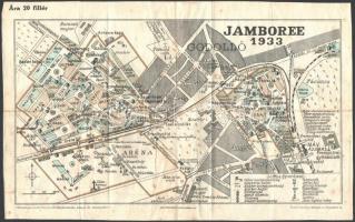 1933 A gödöllői jamboree színes térképe,1:6000, Bp., Athenaeum, Hátoldalt ragasztással erősítve 40×55 cm
