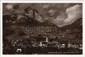 1937 Cortina dAmpezzo, Cristallo / general view, church, mountain. Fot. A. Zardini