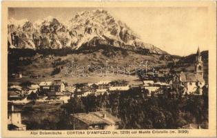 1926 Cortina dAmpezzo, Alpi Dolomitiche, Monte Cristallo / general view, church, mountain. Edit. A. Lutteri