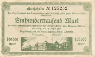 Német Birodalom/Weimari Köztársaság/Chemnitz/Bezirkverband der Amtshauptmannschaft 1923. 100.000M (2x), 200.000M, 2000.000M T:II,II/III Összesen 4db!