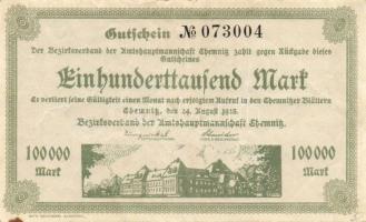 Német Birodalom/Weimari Köztársaság/Chemnitz/Bezirkverband der Amtshauptmannschaft 1923. 100.000M (2...