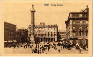 Roma, Rome; Piazza Colonna / square, horse-drawn tram