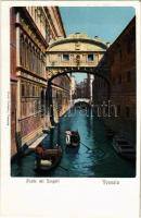 Venezia, Venice; Ponte dei Sospiri / Bridge of Sighs, canal, boats. Ferd. Gobatto