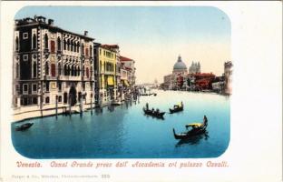 Venezia, Venice; Canal Grande preso dallAcademia col palazzo Cavalli / Grand Canal, Cavalli Palace, Academy, boats. Purger & Co. 326.