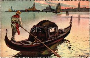 1926 Venezia, Venice; La Gondola. A Scrocchi 4338-5. artist signed