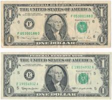 Amerikai Egyesült Államok 1963. 1$ + 1988. 1$ T:III foltos USA 1963. 1 Dollar + 1988. 1 Dollar C:F spotted Krause#443,480
