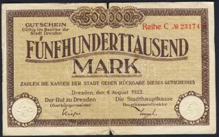 Német Birodalom/Weimari Köztársaság/Dresden 1923. 500.000M T:III/IV+