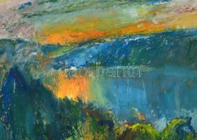 Iványi jelzéssel: Öböl. Olaj, farost, fa keretben, 60x80 cm