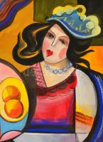 Scheiber jelzéssel: Bárhölgy. Vegyes technika, papír, sérült (lap alján szakadással), 75,5x54 cm