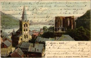 1905 Bacharach, Wernerkapelle / general view, church. Carl v. d. Boogaart No. 8023. Chromo-Lichtdruck v. Knackstedt & Näther
