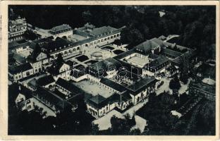 1928 Bad Nauheim, Die Badeanlagen vom Luftschiff aus aufgenommen / aerial view of the spa, bath (EK)