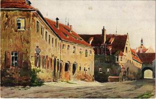 1919 Augsburg, Wollmarkt / wool market. Aquarellkarte Nr. 546. Kunstverlag Karl Alber-Specht (EK)