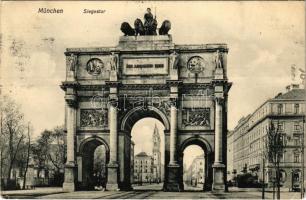 1908 München, Munich; Siegestor / victory gate, triumphal arch. Verlag Becker & Kölbinger No. 45. (EK)
