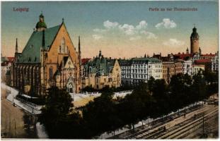 Leipzig, Partie an der Thomaskirche / church. Druck u. phot. Aufnahme von G. Friedrich