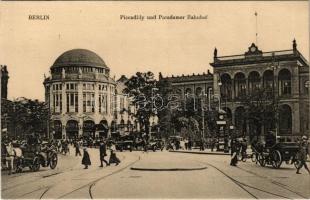 Berlin, Piccadilly und Potsdamer Bahnhof / railway station, horse-drawn carriages, automobiles. Kunstverlag Max OBrien 1912. 199.