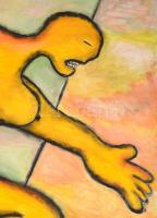 Wahorn jelzéssel: Női akt. Akril, farost, 75x65 cm