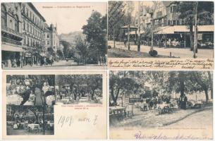 Budapest, éttermek, szállodák és vendéglők - 9 db RÉGI képeslap, vegyes minőség + 1 keményhátu fotó ...