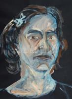 Jelzés nélkül: Női arckép. Vegyes technika, papír, 69,5x49,5 cm