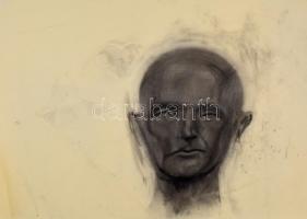 Jelzés nélkül: Férfi portré (tanulmány). Vegyes technika, papír, gyűrődésekkel, 50x69,5 cm