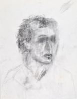 Jelzés nélkül: Férfi portré. Szén, papír, 65x50 cm
