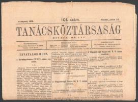 1919, 1920 A Tanácsköztársaság c. lap valamint a Budapesti közlöny c. lap benne pl a méhészeti egyesületek megszöntetéséről