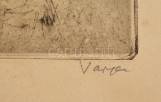 Varga Nándor Lajos (1895 - 1978): Római fürdő, rézkarc, papír, néhány apró folttal, fa keretben 29 x...