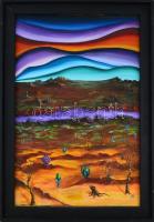 Olvashatatlan jelzéssel: Szürreális táj. Olaj, vászon, fa keretben, 60×41,5 cm