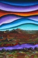 Olvashatatlan jelzéssel: Szürreális táj. Olaj, vászon, fa keretben, 60×41,5 cm