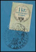 cca 1860 Színházi plakát 1/2kr hirdetménybélyeggel olmützi előadásról ,,K K STEUERAMT PRESSBURG"...
