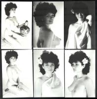 cca 1976 Vidám pillanatok, 13 db vintage fotó, szolidan erotikus felvételek, 14x9 cm