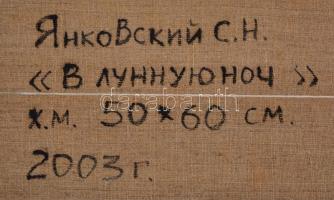 St Jankowski jelzéssel, feltehetően orosz festő munkája: Ábrándozó hölgy virágmezőben. Olaj, vászon,...