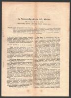 1920 A Nemzetgyűlés 43. ülésének (május 17.) nyomtatott jegyzőkönyve a csonka vármegyékben tartandó választásokról 15p.
