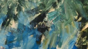 Olvashatatlan jelzéssel (kétoldalas mű): Fekvő akt és táj. Tempera, papír, 32,5x43,5 cm