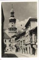 1941 Sopron, Kolostor utca, üzletek. Foto Diebold (EK)