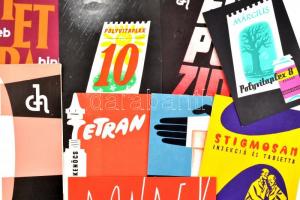 cca 1960 9 db gyógyszerészeti nyomtatvány és prospektus (Polyvitaplex (2 db), Stigmosan, Tetran (3 d...