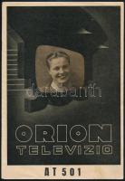 1957 Orion AT501 televízió képes propsektusa, jótállási jeggyel, műbizonylattal a végén. Bp., Globus-ny., 15 p.